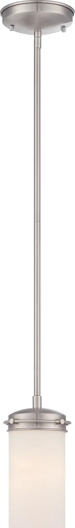 The Polaris mini pendant combines brushed nickel hardware with a classic white opal glass shade for versatile, sophisticated lighting. Perfect for kitchen islands, dining areas, and entryways where compact elegance is needed.