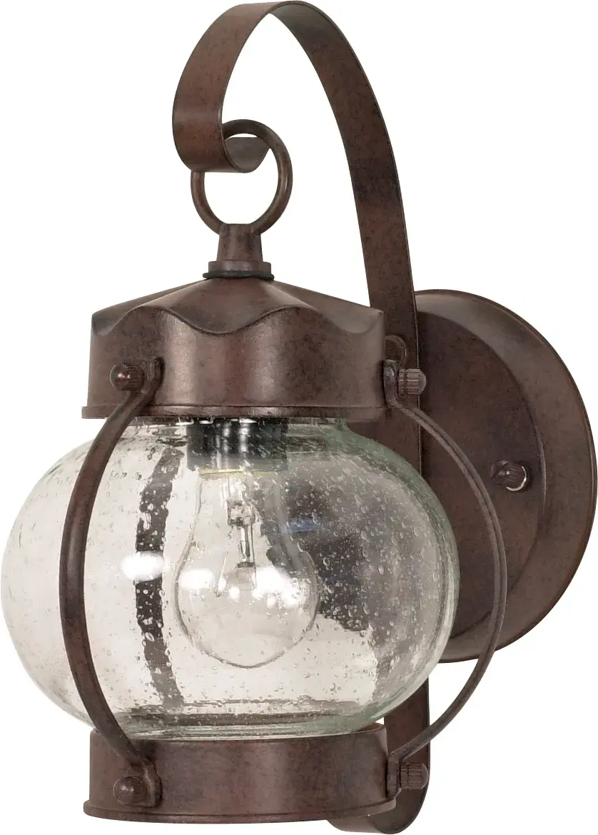Onion Lantern 1-Light Outdoor Wall Sconce with Clear Seeded Glass - Image 1