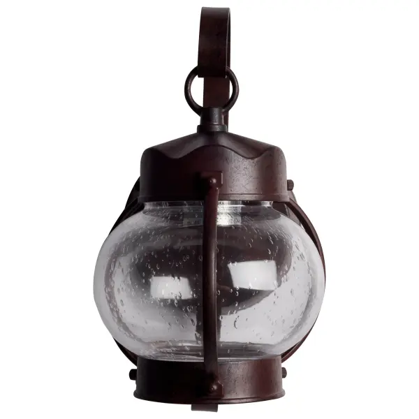 This traditional outdoor wall lantern features the timeless onion silhouette with clear seeded glass that beautifully showcases filament bulbs. The old bronze finish adds vintage appeal while durable construction ensures long-lasting performance. - alternate view