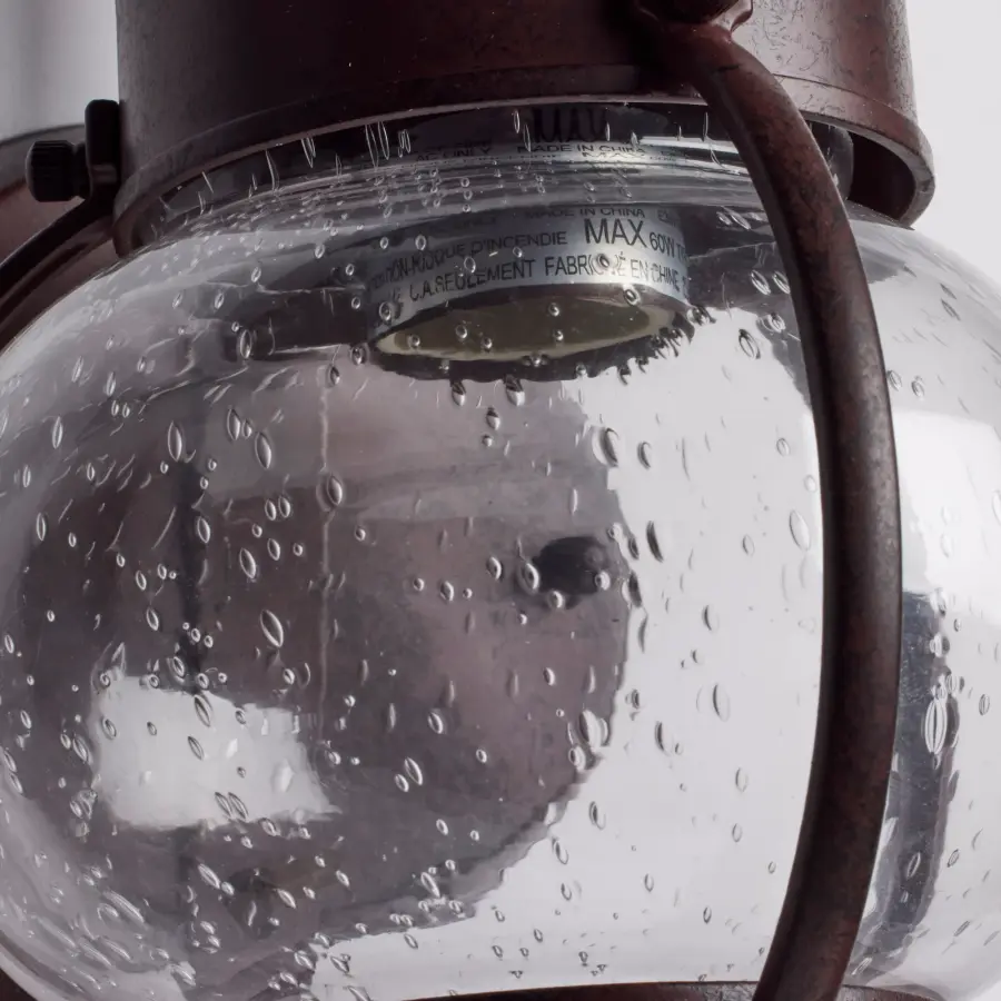 Onion Lantern 1-Light Outdoor Wall Sconce with Clear Seeded Glass - Image 12