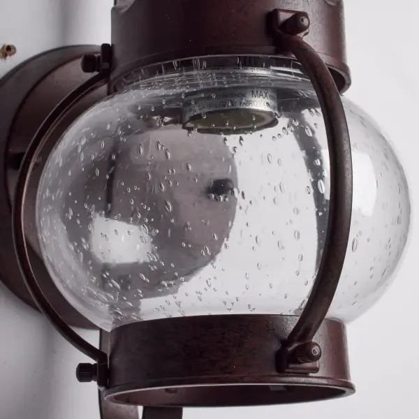 Onion Lantern 1-Light Outdoor Wall Sconce with Clear Seeded Glass - Image 13