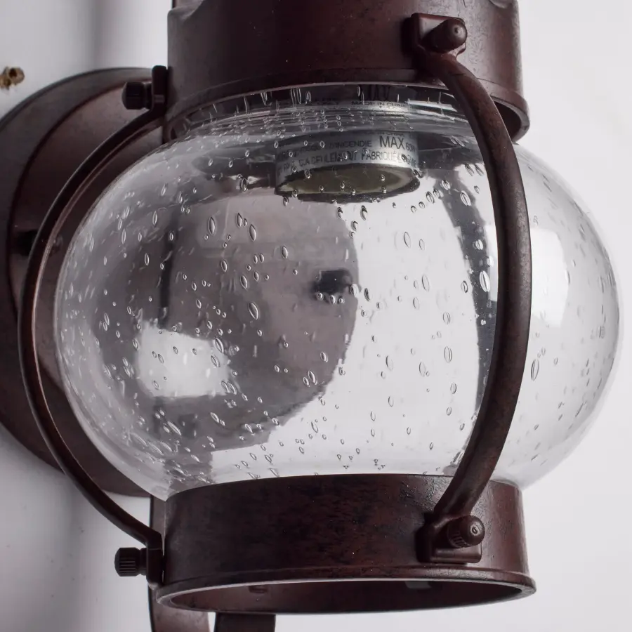 Onion Lantern 1-Light Outdoor Wall Sconce with Clear Seeded Glass - Image 13