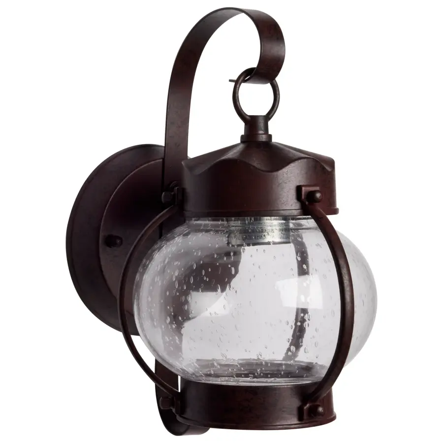 Onion Lantern 1-Light Outdoor Wall Sconce with Clear Seeded Glass - Image 3