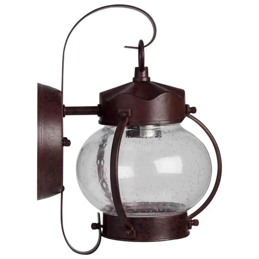 Onion Lantern 1-Light Outdoor Wall Sconce with Clear Seeded Glass - Image 4