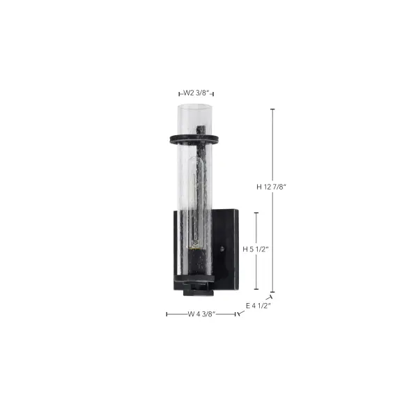 Donzi Single Light Vanity Fixture in Iron Black - Image 12