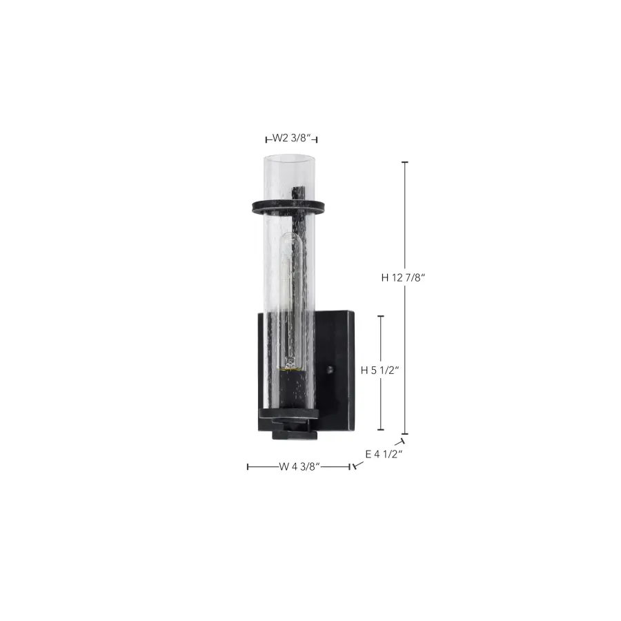 Donzi Single Light Vanity Fixture in Iron Black - Image 12