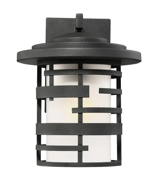 Lansing 12" Outdoor Wall Lantern with Etched Glass - Image 1