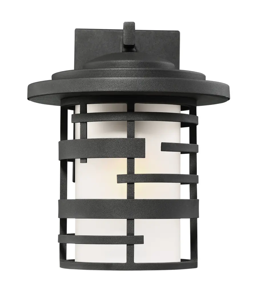 Lansing 12" Outdoor Wall Lantern with Etched Glass - Image 1