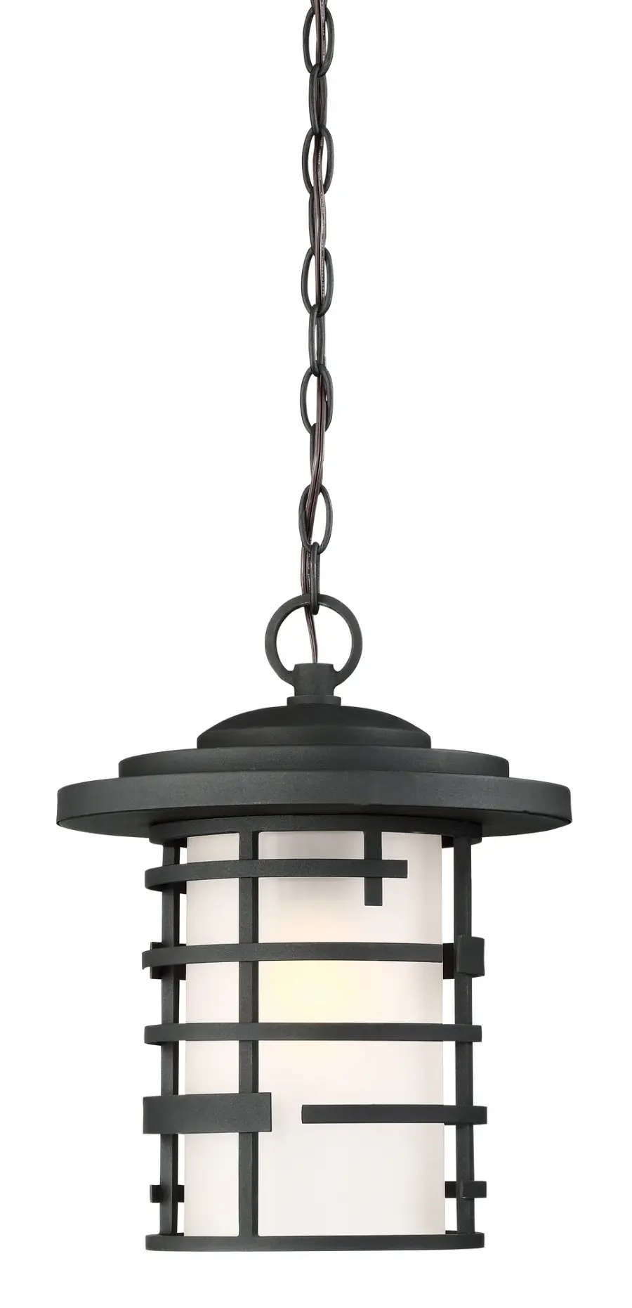 Lansing Outdoor Hanging Lantern with Etched Glass - Image 1