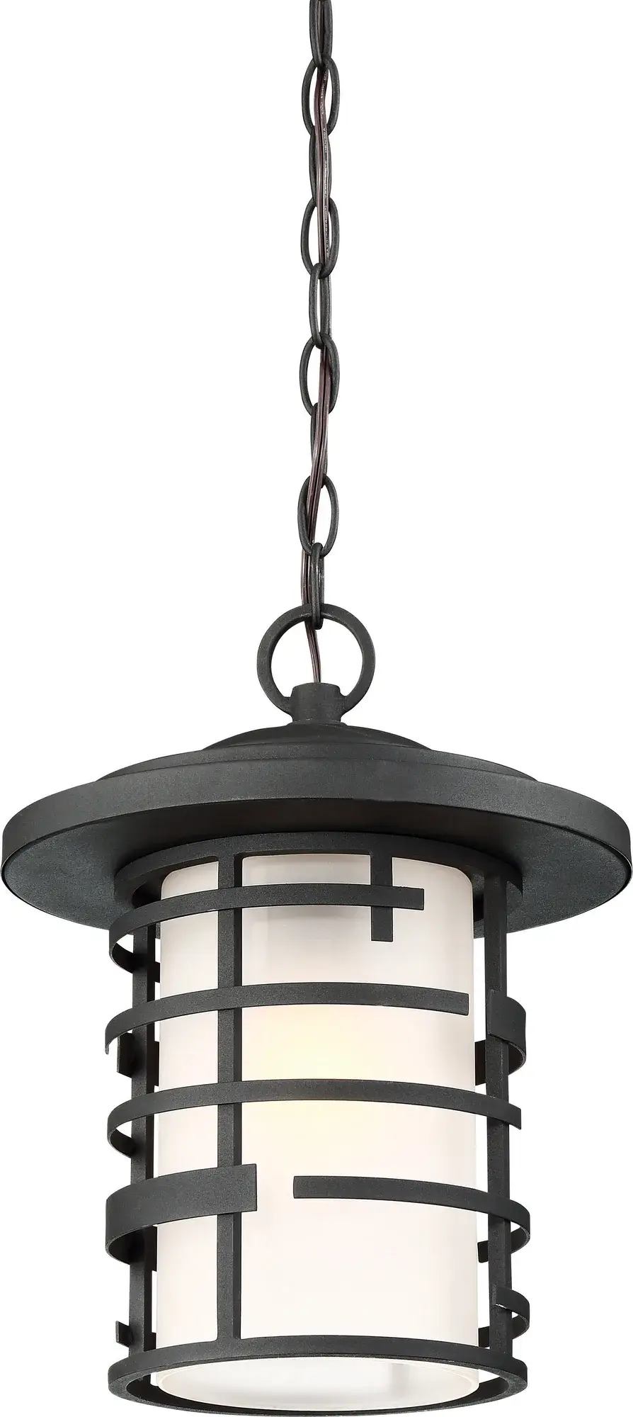 Lansing Outdoor Hanging Lantern with Etched Glass - Image 2