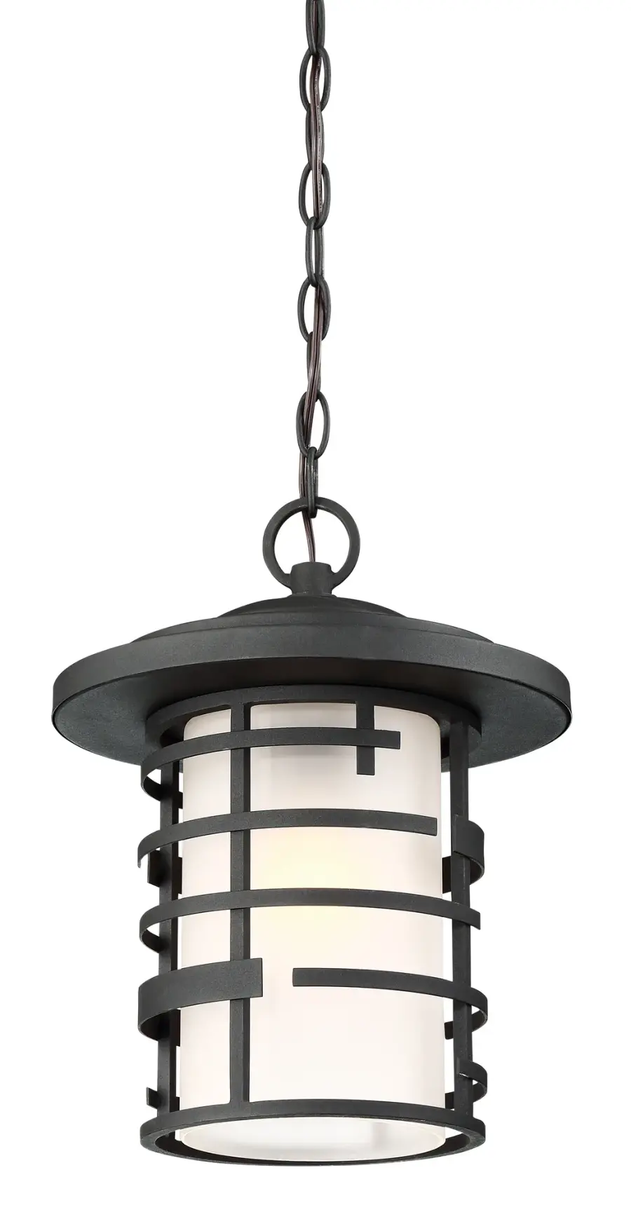 Lansing Outdoor Hanging Lantern with Etched Glass - Image 3
