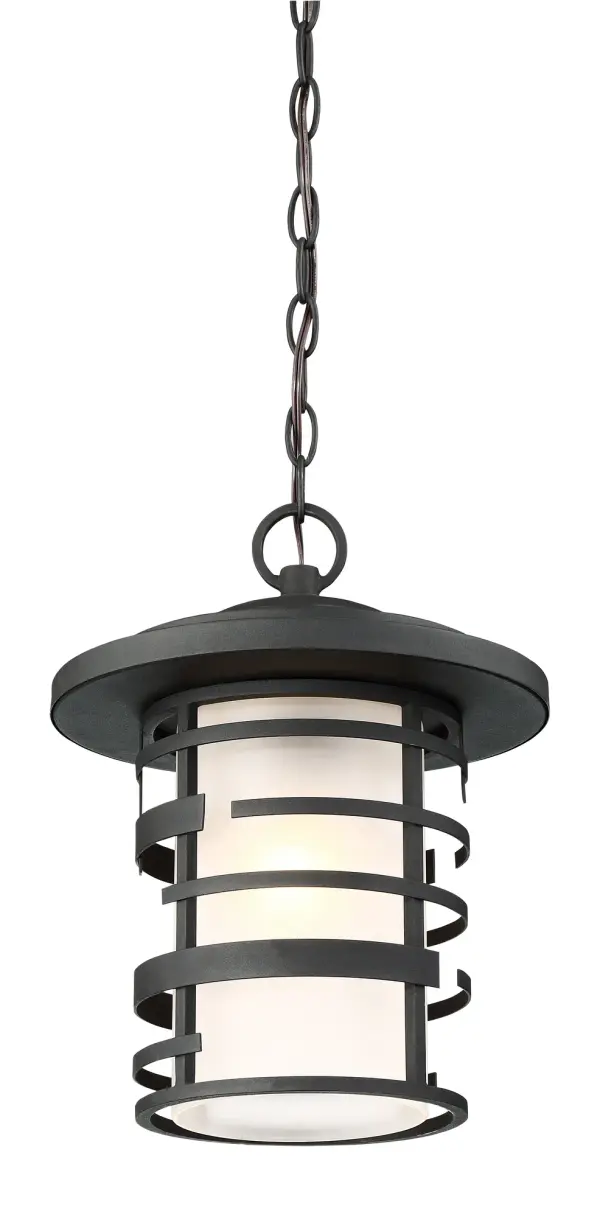 Lansing Outdoor Hanging Lantern with Etched Glass - Image 4