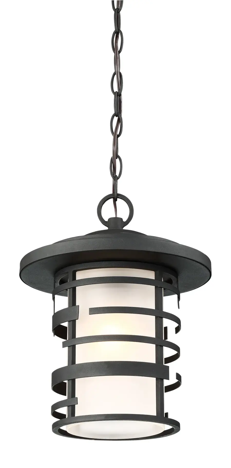Lansing Outdoor Hanging Lantern with Etched Glass - Image 4