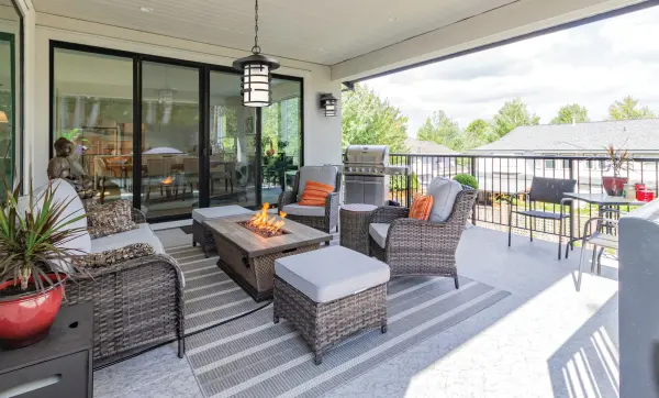 Lansing Outdoor Hanging Lantern with Etched Glass - Image 6