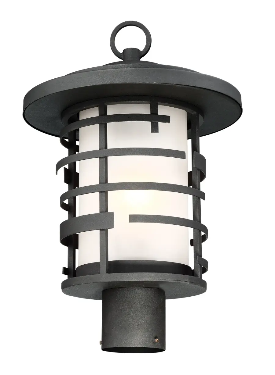 Lansing Outdoor Post Lantern with Etched Glass - Image 2