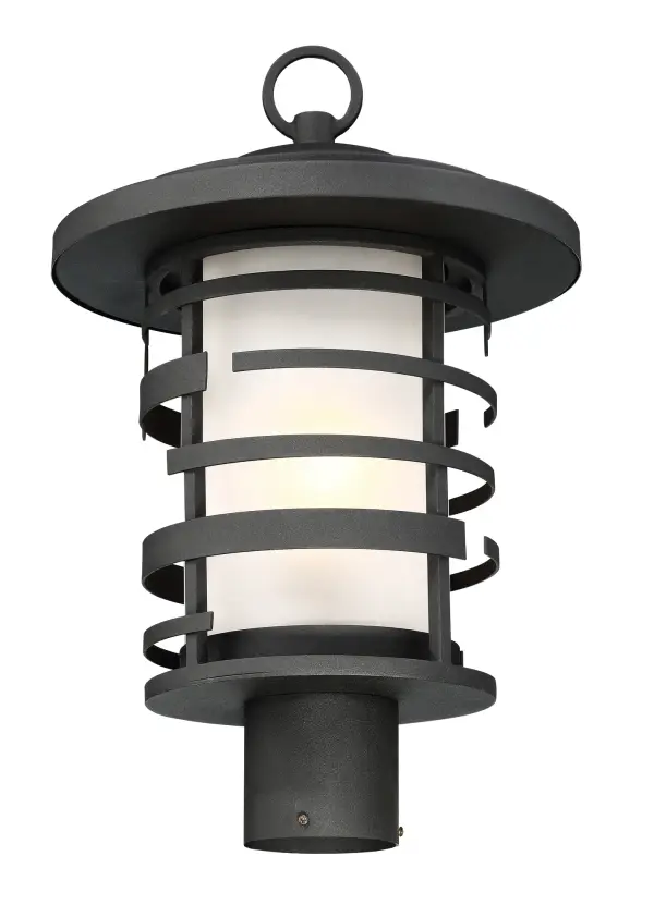 Lansing Outdoor Post Lantern with Etched Glass - Image 3