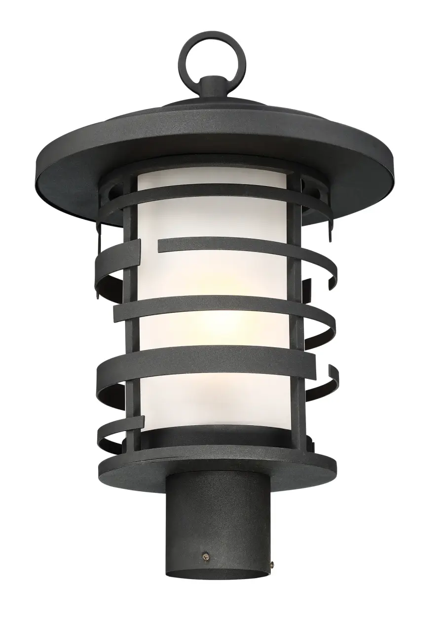 Lansing Outdoor Post Lantern with Etched Glass - Image 3