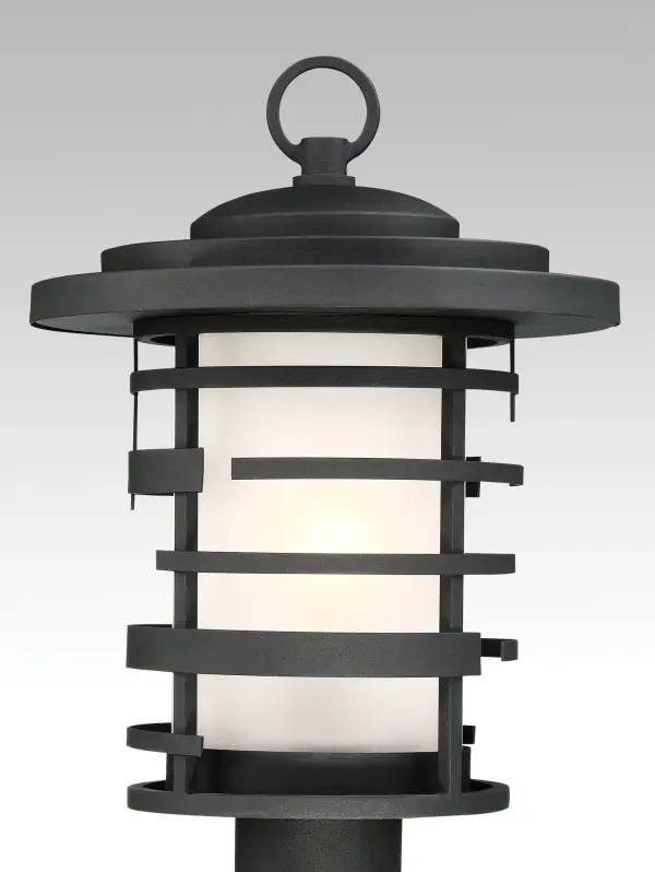 Lansing Outdoor Post Lantern with Etched Glass - Image 4