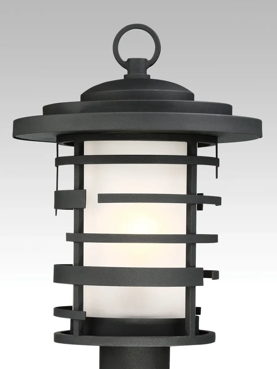 Lansing Outdoor Post Lantern with Etched Glass - Image 4