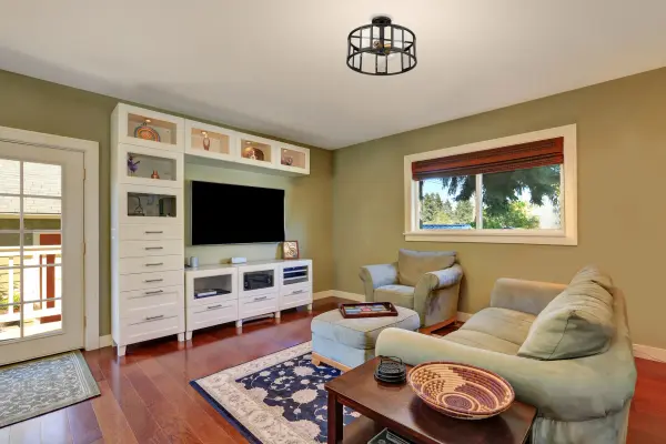 Elegant Transitional Semi-Flush with Brass Accent Details - Image 5