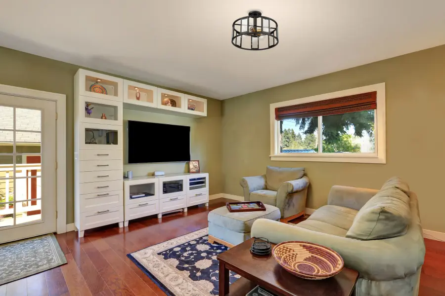 Elegant Transitional Semi-Flush with Brass Accent Details - Image 5