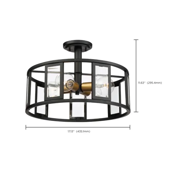 Elegant Transitional Semi-Flush with Brass Accent Details - Image 7