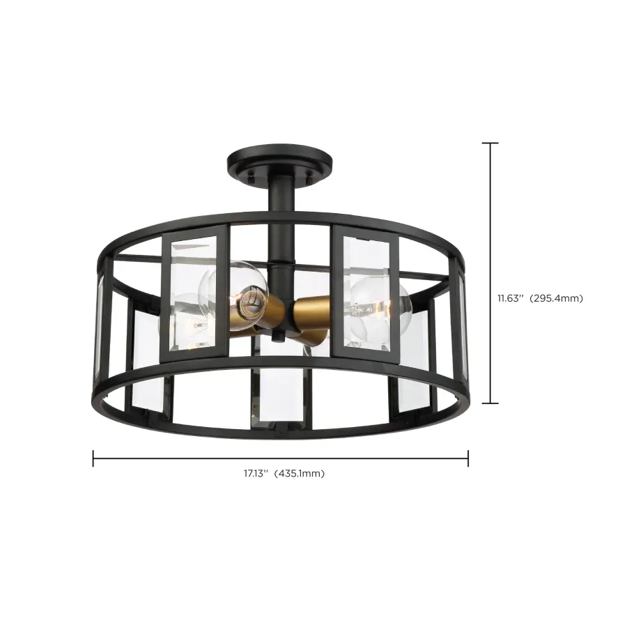 Elegant Transitional Semi-Flush with Brass Accent Details - Image 7