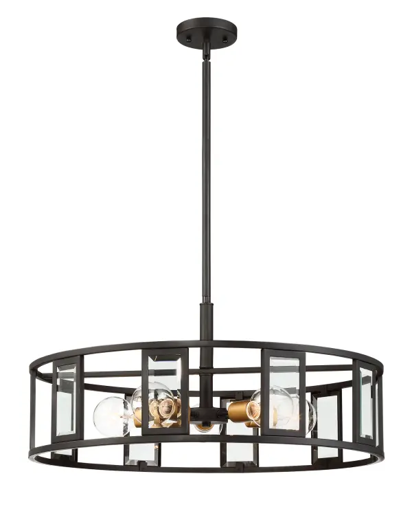 Elegant Traditional Pendant with Timeless Beveled Glass Detail - Image 3