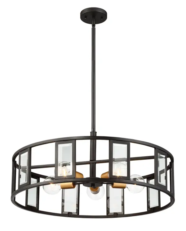 Elegant Traditional Pendant with Timeless Beveled Glass Detail - Image 4