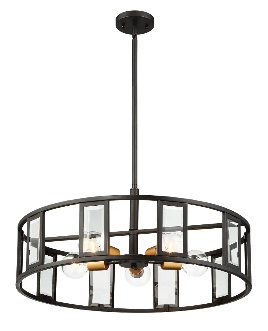 Elegant Traditional Pendant with Timeless Beveled Glass Detail - Image 4