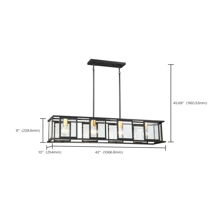 Elegant Traditional Island Pendant with Timeless Beveled Glass Detail - Image 5
