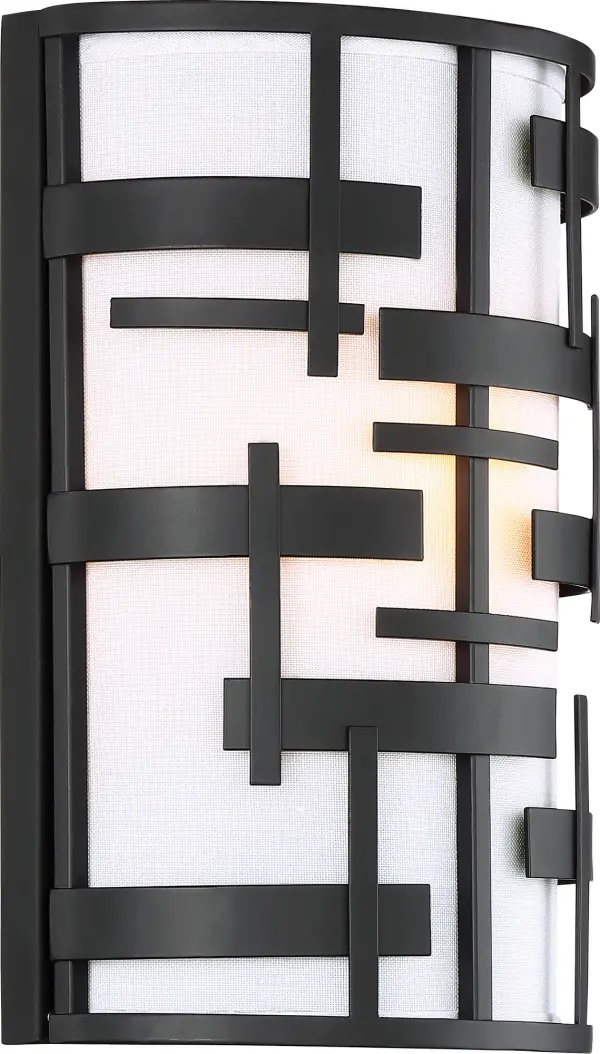 Lansing 2-Light Wall Sconce with White Fabric Shade - Image 2