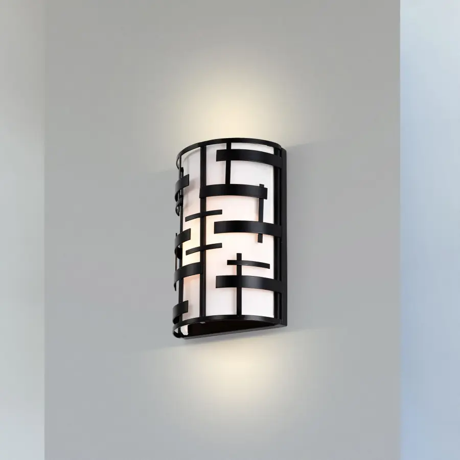 Lansing 2-Light Wall Sconce with White Fabric Shade - Image 13