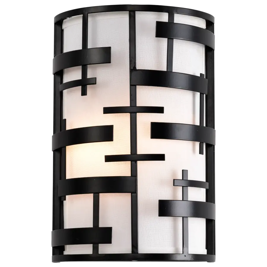 Lansing 2-Light Wall Sconce with White Fabric Shade - Image 5