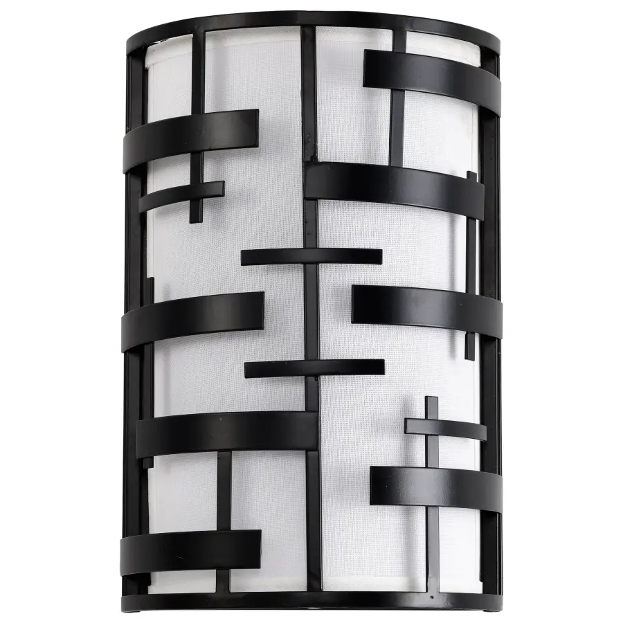 Lansing 2-Light Wall Sconce with White Fabric Shade - Image 6