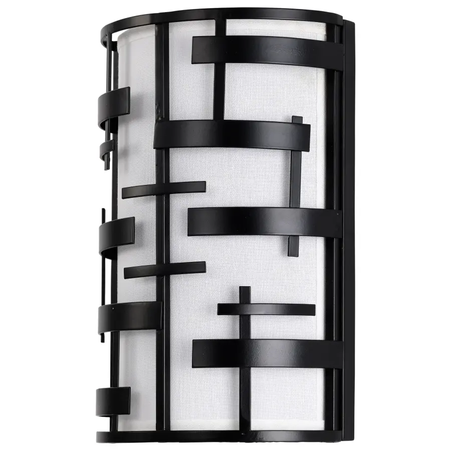Lansing 2-Light Wall Sconce with White Fabric Shade - Image 10