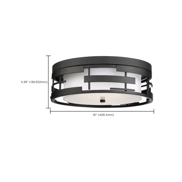 Lansing 3-Light Flush Mount with White Fabric Shade - Image 8