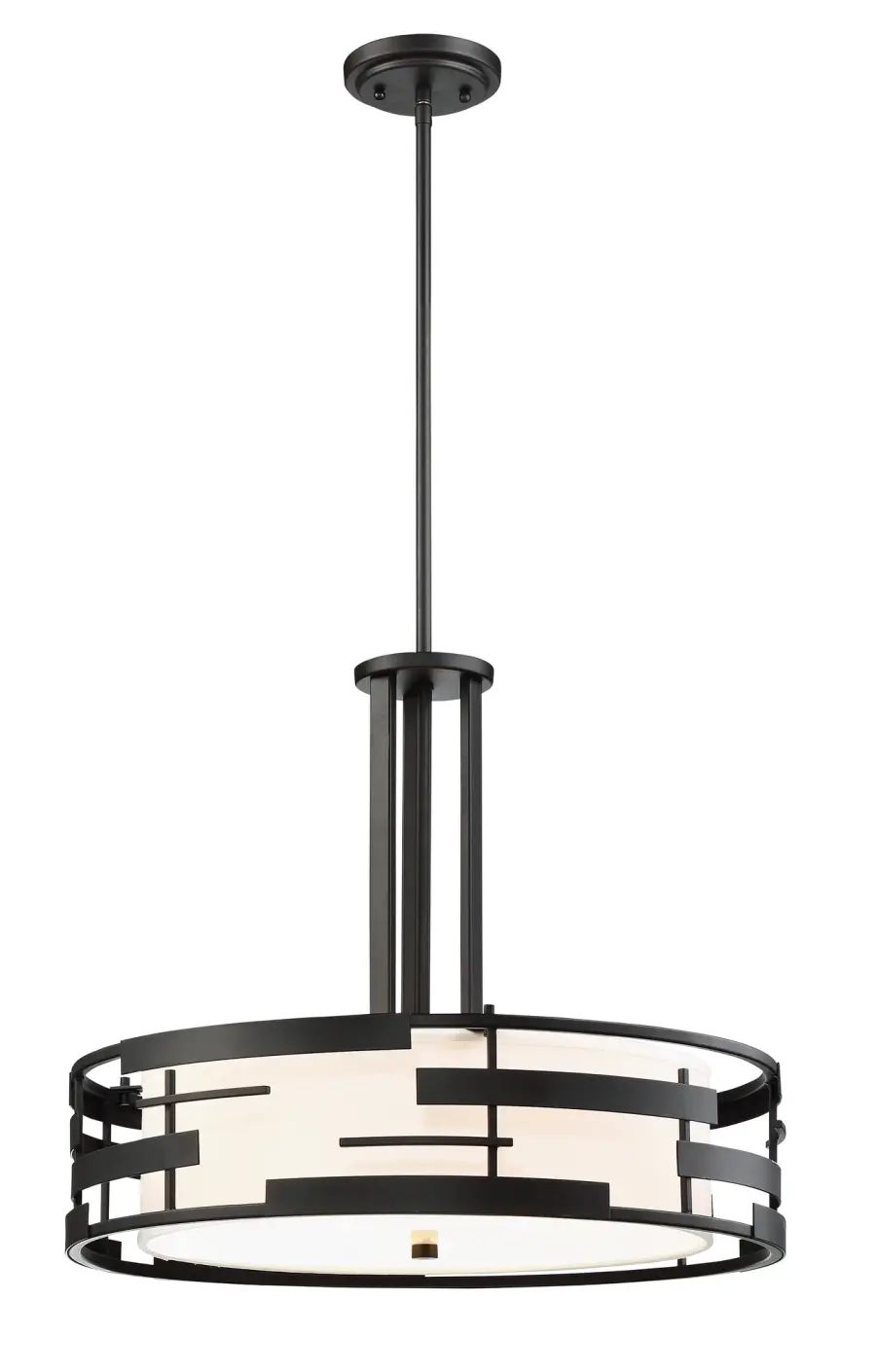 Lansing 3-Light Pendant with White Fabric Shade - Image 4