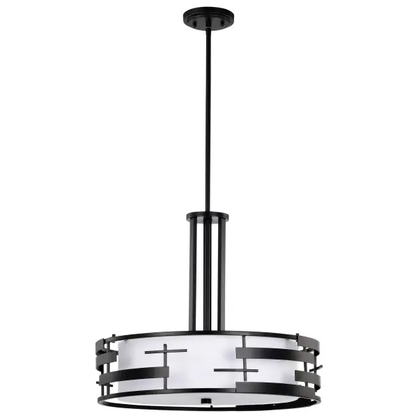 Lansing 3-Light Pendant with White Fabric Shade - Image 6