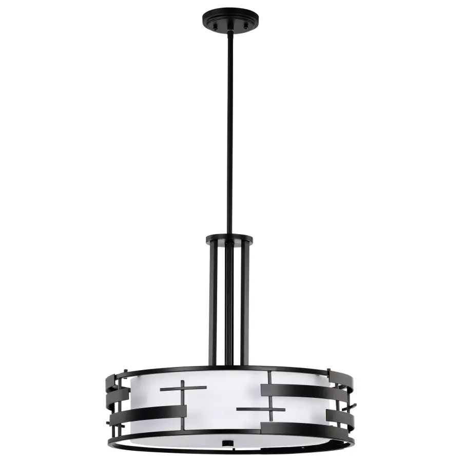 Lansing 3-Light Pendant with White Fabric Shade - Image 6