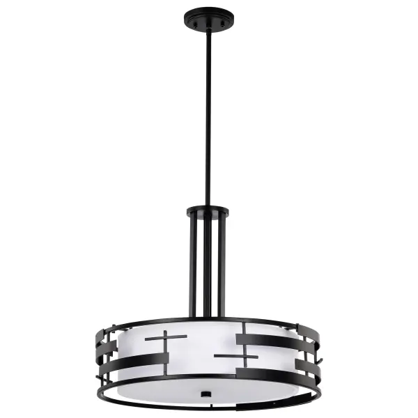 Lansing 3-Light Pendant with White Fabric Shade - Image 8