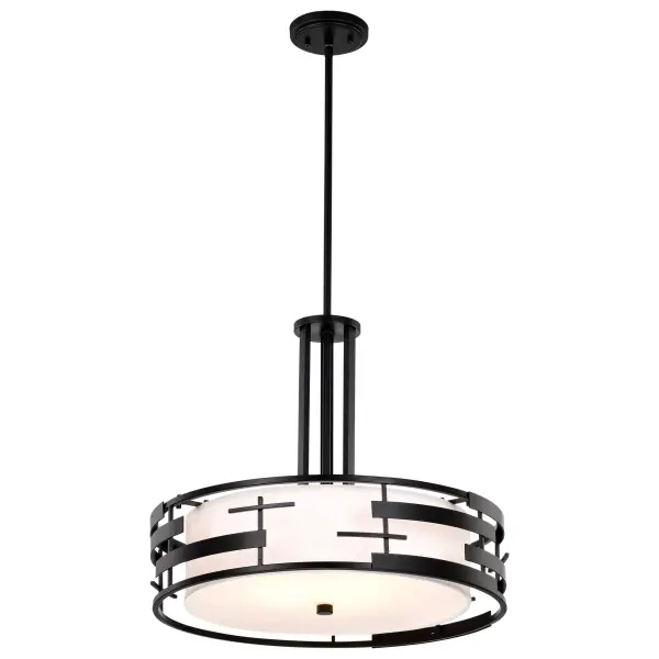 Lansing 3-Light Pendant with White Fabric Shade - Image 9