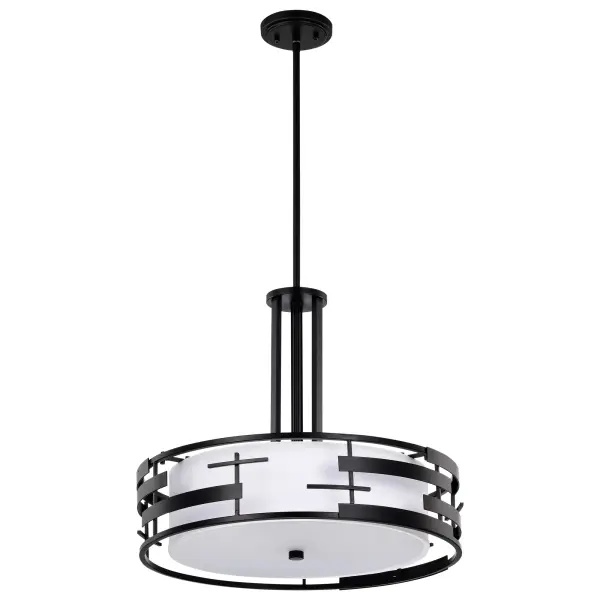 Lansing 3-Light Pendant with White Fabric Shade - Image 10