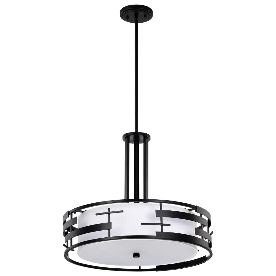 Lansing 3-Light Pendant with White Fabric Shade - Image 10