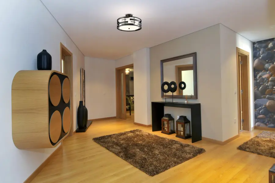 Lansing 3-Light Semi-Flush Mount with White Fabric Shade - Image 7