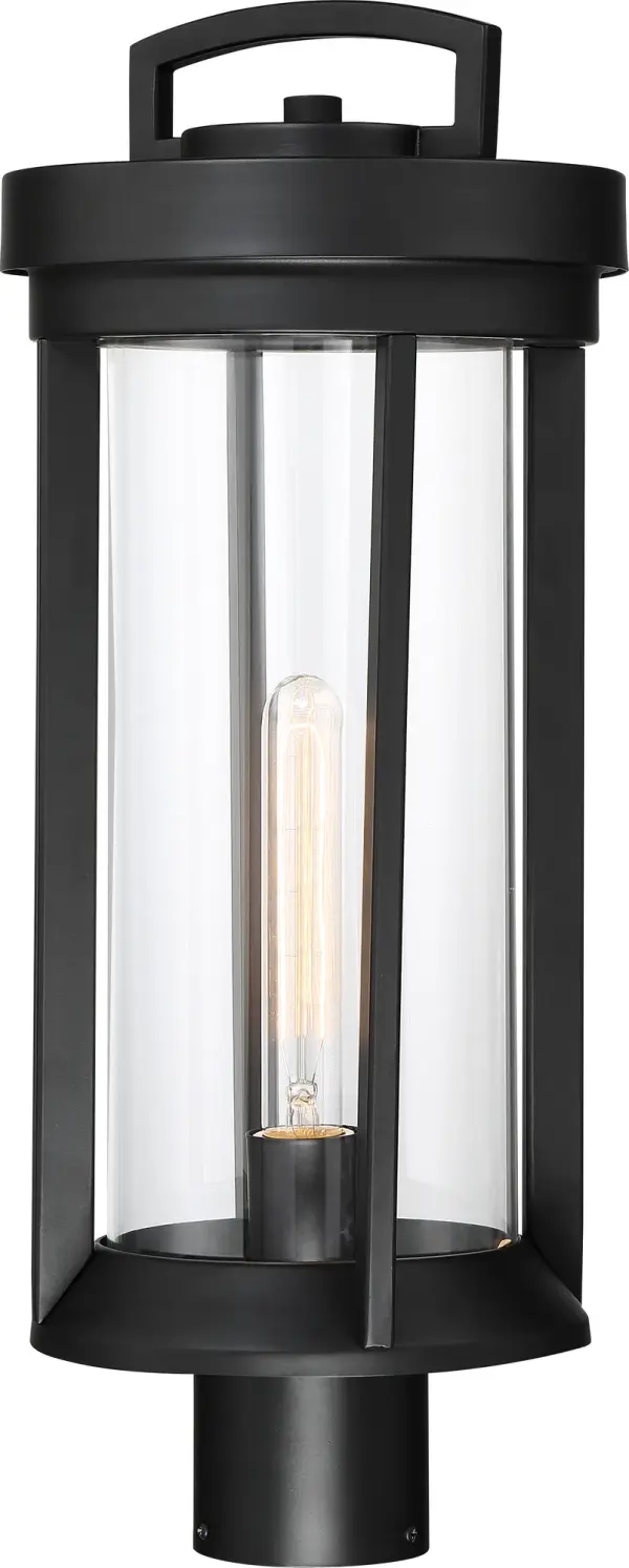 The Huron Post Lantern combines timeless handheld lantern design with contemporary bronze finish and clear glass. Perfect for creating instant curb appeal at entryways, garages, or pathways with vintage-inspired charm.