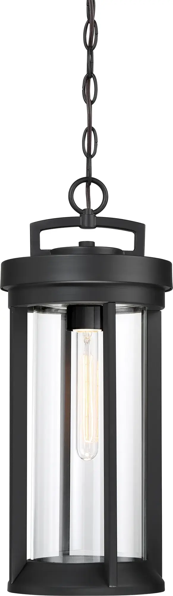 The Huron hanging lantern combines timeless handheld lantern design with contemporary outdoor performance. Its aged bronze finish and clear glass create instant curb appeal while the vintage bulb compatibility adds nostalgic charm.