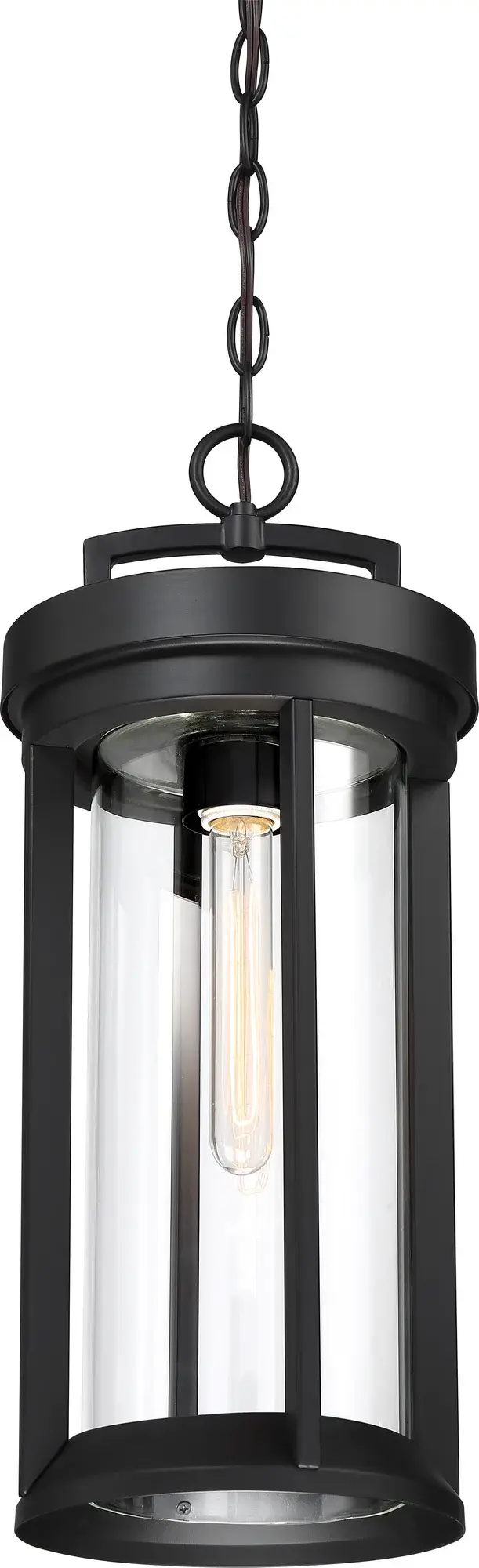 Huron Outdoor Hanging Lantern - Aged Bronze with Clear Glass - Image 2