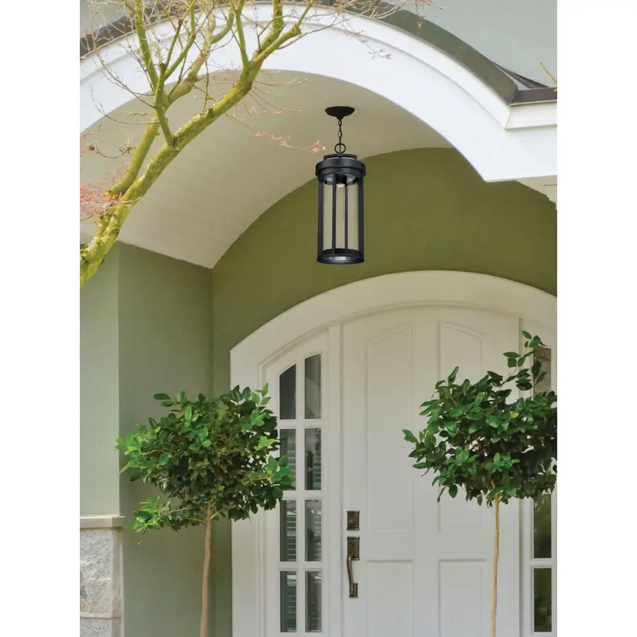 Huron Outdoor Hanging Lantern - Aged Bronze with Clear Glass - Image 5