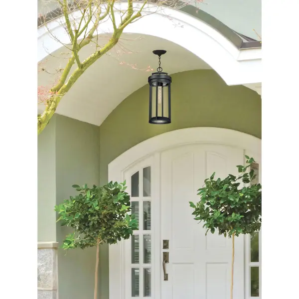Huron Outdoor Hanging Lantern - Aged Bronze with Clear Glass - Image 6